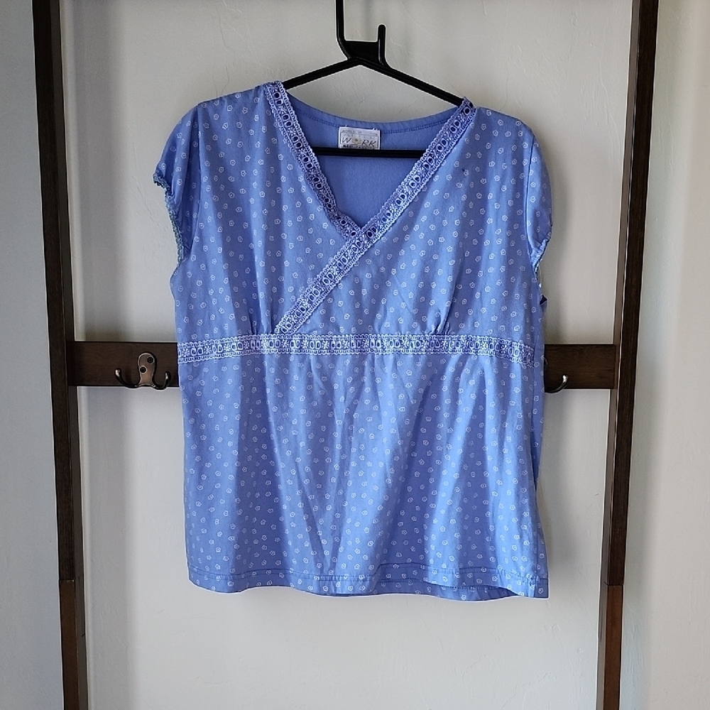 Blue Floral Women's Top
